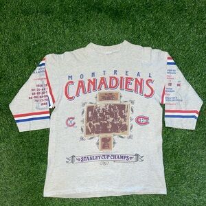Vintage 90s nhl bulletin Montreal Canadians Stanley cup champs longsleeve sz S